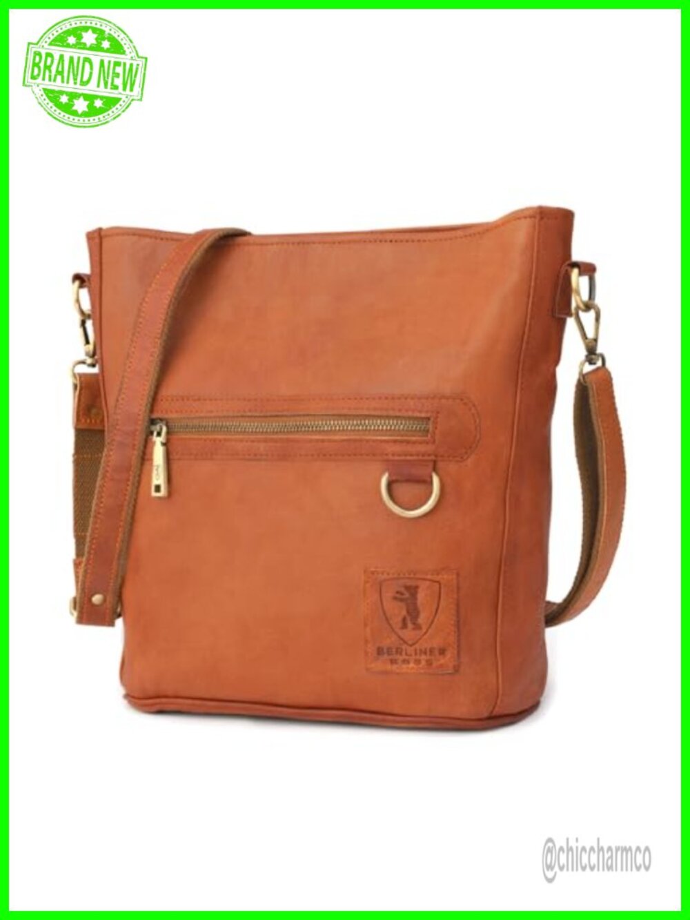 Full Grain Leather Crossbody Bag Adjustable Strap Everyday Purse